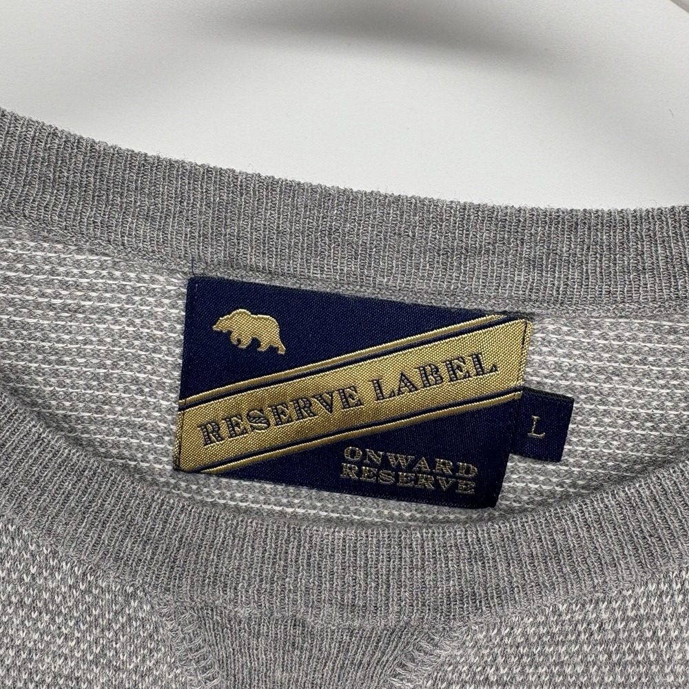 Onward Reserve Cashmere Blend Textured Crewneck Sweater Elbow Pads Preppy Men L - Picture 6 of 10